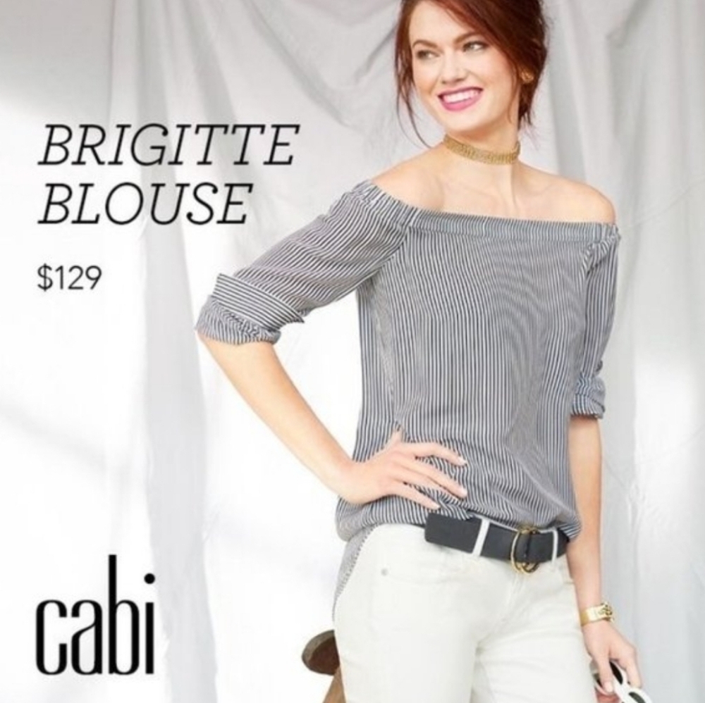 CAbi Brigitte Silk Off The Shoulder Blouse G